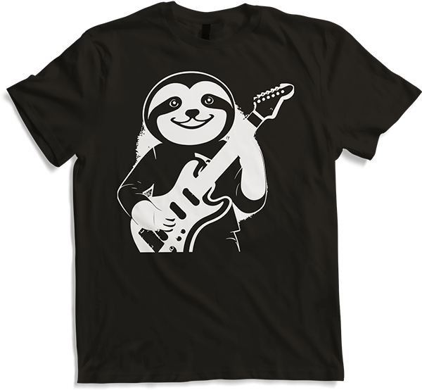 Produktbild von T-Shirt Faultier mit E-Gitarre Musiker Lustiger Gitarrist