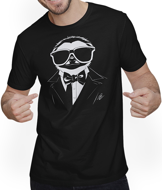 Produktbild von T-Shirt mit Mann Faultiere Anime Faultier Manga Faultier Sonnenbrille