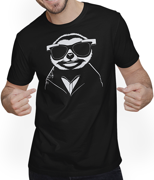 Produktbild von T-Shirt mit Mann Faultiere Anime Faultier Manga Faultier Sonnenbrille