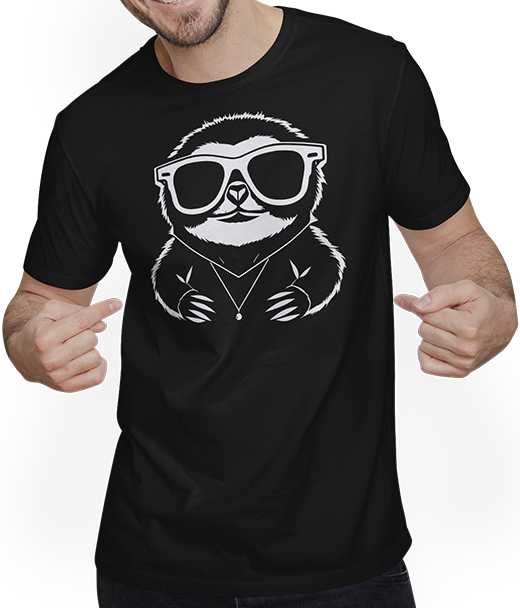 Produktbild von T-Shirt mit Mann Faultiere Anime Faultier Manga Faultier Sonnenbrille