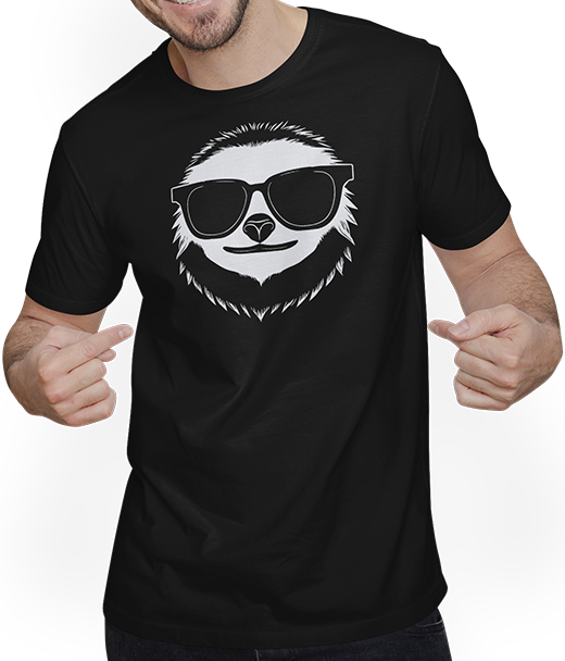 Produktbild von T-Shirt mit Mann Faultiere Anime Faultier Manga Faultier Sonnenbrille