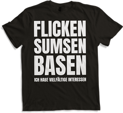 Produktbild von T-Shirt Flicken Sumsen Basen Sexwitz Zweideutige Versaute Sprüche