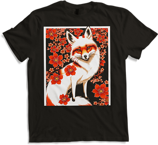 Produktbild von T-Shirt Foxes Japanische Kirschblüte Blume Kitsune Fuchs