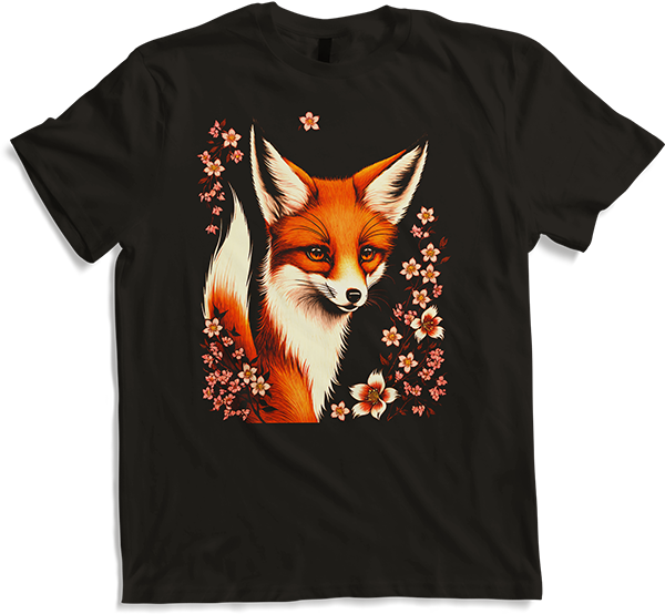 Produktbild von T-Shirt Foxes Japanische Kirschblüte Blume Kitsune Fuchs
