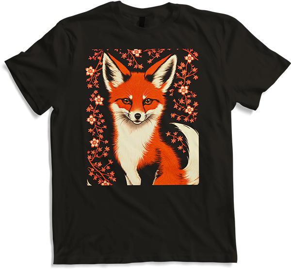 Produktbild von T-Shirt Foxes Japanische Kirschblüte Blume Kitsune Fuchs