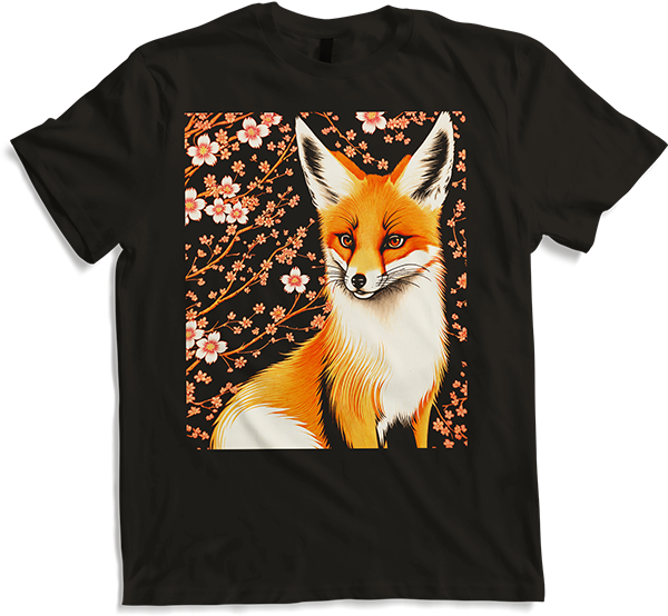 Produktbild von T-Shirt Foxes Japanische Kirschblüte Blume Kitsune Fuchs