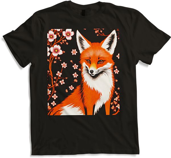 Produktbild von T-Shirt Foxes Japanische Kirschblüte Blume Kitsune Fuchs