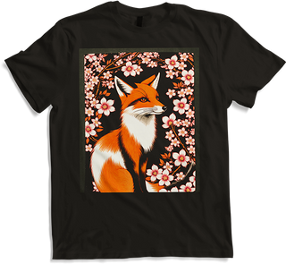 Produktbild von T-Shirt Foxes Japanische Kirschblüte Blume Kitsune Fuchs