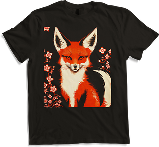 Produktbild von T-Shirt Foxes Japanische Kirschblüte Blume Kitsune Fuchs