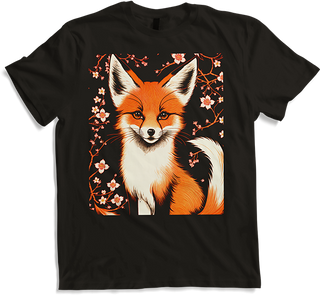 Produktbild von T-Shirt Foxes Japanische Kirschblüte Blume Kitsune Fuchs