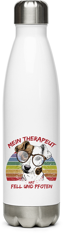 Produktbild von Edelstahlflasche Foxterrier | Cooler Spruch | Therapie durch Hund | Retro