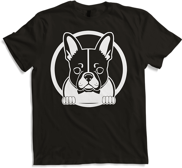 Produktbild von T-Shirt Französische Bulldogge mit E-Gitarre Musiker Gitarrist
