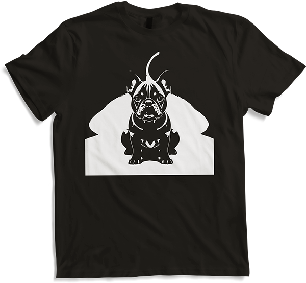 Produktbild von T-Shirt Französische Bulldogge mit E-Gitarre Musiker Gitarrist