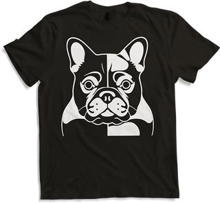 Produktbild von T-Shirt Französischer Hund mit E-Gitarre Musiker Gitarrist