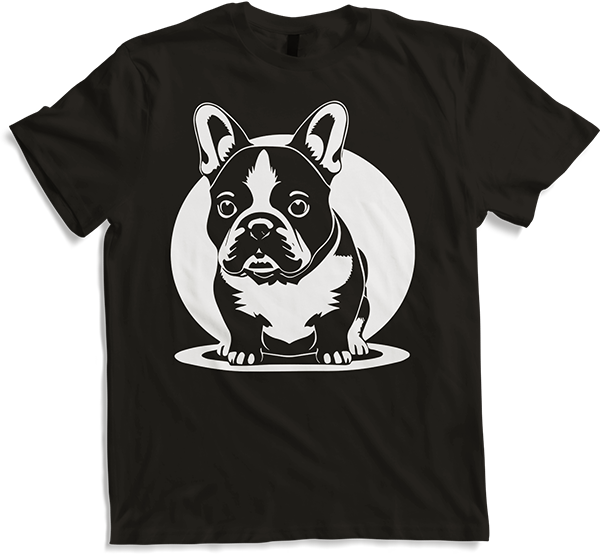 Produktbild von T-Shirt Französischer Hund mit E-Gitarre Musiker Gitarrist