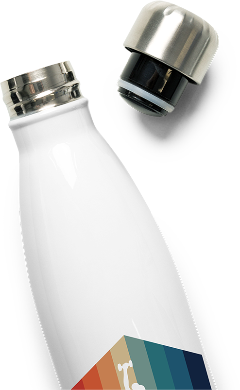 Produktbild vom Oberteil der Thermoflasche Frauen Workout | Vintage Hexagon | Retro Kurzhantel