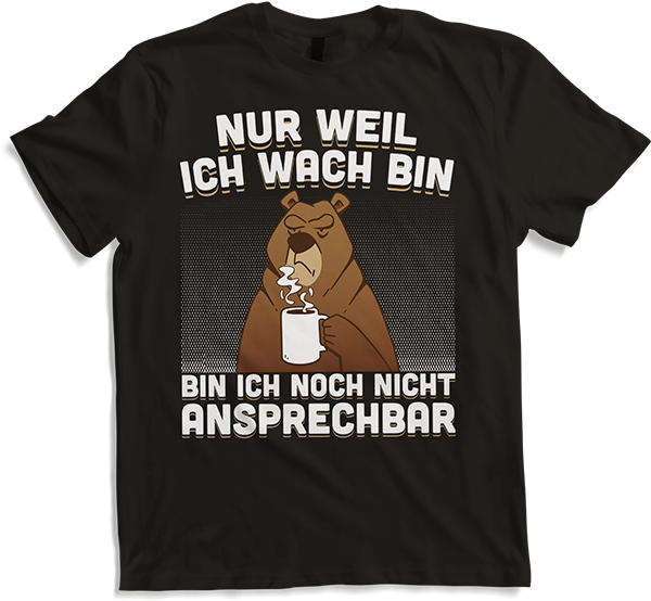 Produktbild von T-Shirt Freche Morgenmuffel Braunbär mit Kaffee Bären Sprüche Bär