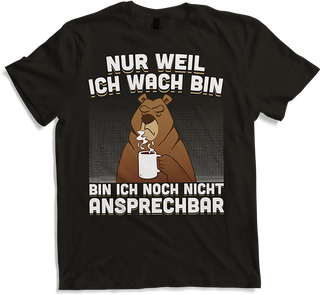 Produktbild von T-Shirt Freche Morgenmuffel Braunbär mit Kaffee Bären Sprüche Bär