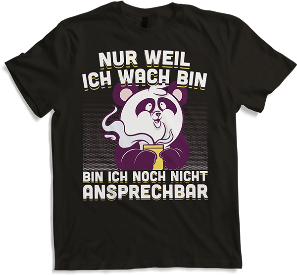 Produktbild von T-Shirt Freche Morgenmuffel Pandas mit Kaffee Panda Sprüche