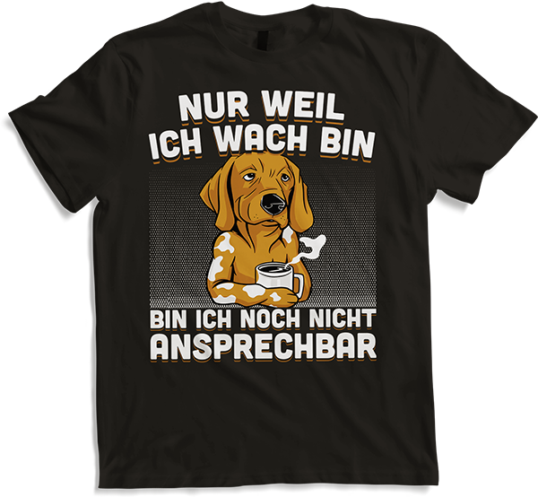 Produktbild von T-Shirt Freche Morgenmuffel Teckel mit Kaffee Hund Sprüche Dackel
