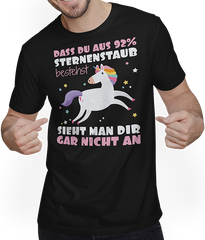 Produktbild von T-Shirt mit Mann Frecher Einhorn Spruch Sternenstaub Astronomie Astropyhsik