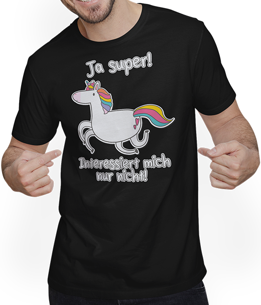 Produktbild von T-Shirt mit Mann Freches Einhorn Lustiger Cooler Spruch Mädchen & Teenager