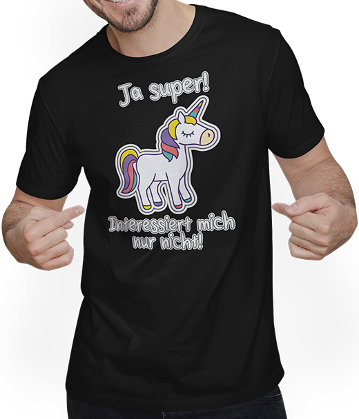 Produktbild von T-Shirt mit Mann Freches Einhorn Lustiger Cooler Spruch Mädchen & Teenager