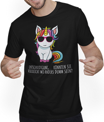 Produktbild von T-Shirt mit Mann Freches Einhorn Lustiger frecher Spruch Mädchen & Teenager