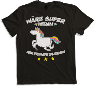 Produktbild von T-Shirt Fremde bleiben Einhorn Lustiger Spruch Mädchen & Teenager