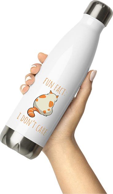 Produktbild von Thermosflasche von Hand gehalten Fun Tatsache: I don't care | Funny Cat Spruch | Nay-Sayers