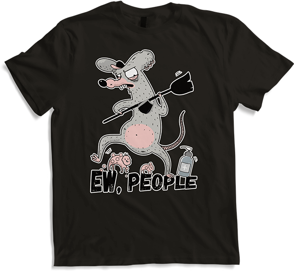 Produktbild von T-Shirt Funny Ew People Spruch Haustier Ratte mit Gesichtsmaske