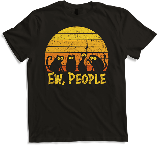 Produktbild von T-Shirt Funny Kitten Ew People Spruch Katzen Ärgern von Menschen