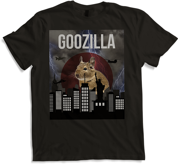 Produktbild von T-Shirt GOOZILLA | Lustiger Degu Spruch | Octodon Degus Zubehör