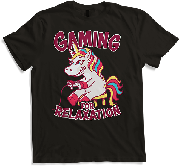 Produktbild von T-Shirt Gaming For Relaxation Game Nerd Einhorn Lustiger Gamer Spruch