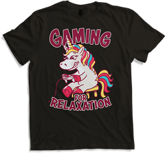 Produktbild von T-Shirt Gaming For Relaxation Game Nerd Einhorn Lustiger Gamer Spruch