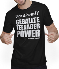 Produktbild von T-Shirt mit Mann Geballte Teenager Power Lustiger frecher Spruch Teenager