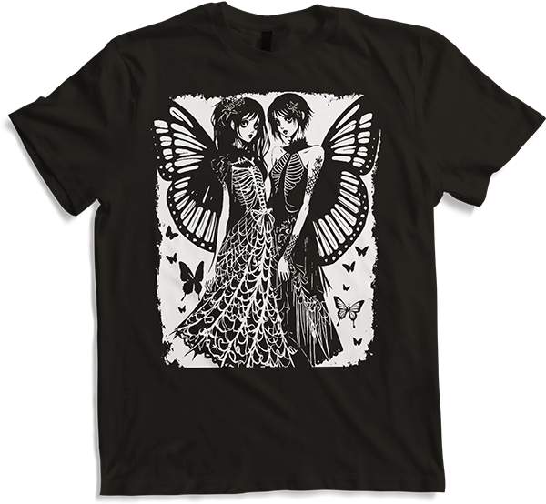 Produktbild von T-Shirt Gothic Grunge Fairycore Ästhetik mit Skelettfee