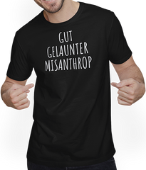 Produktbild von T-Shirt mit Mann Gut gelaunter Misanthrop Introvetierte lustiges Sprüche