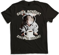 Produktbild von T-Shirt Guten Morgen? Zisch ab Digger! Ratte Kaffee Spruch Lustig