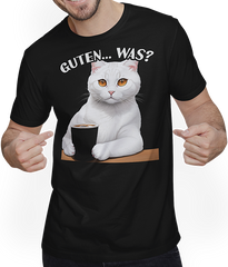 Produktbild von T-Shirt mit Mann Guten Was? Freche Frauen Sprüche Kaffee Spruch Morgenmuffel