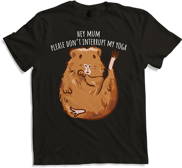 Produktbild von T-Shirt Hey Mum Please Don't Interrupt My Yoga Meerschweinchen Spruch