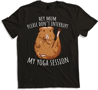 Produktbild von T-Shirt Hey Mum Please Don't Interrupt My Yoga Meerschweinchen Spruch