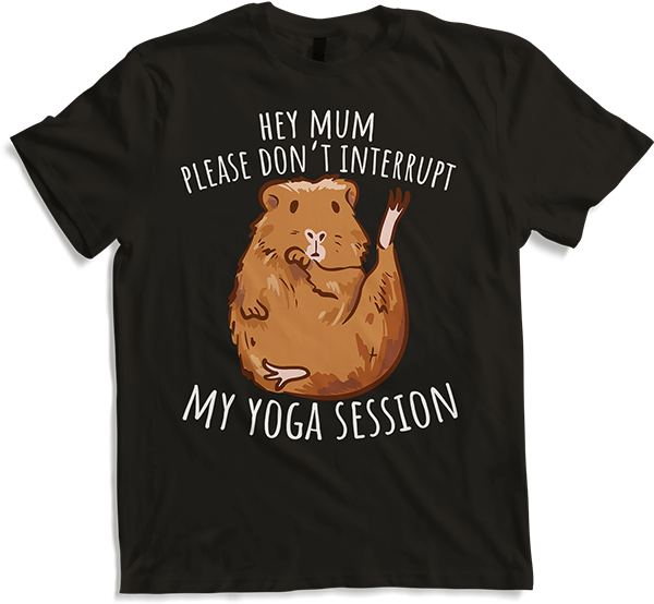 Produktbild von T-Shirt Hey Mum Please Don't Interrupt My Yoga Meerschweinchen Spruch