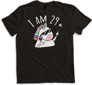 Produktbild von T-Shirt I am 29+ | Mittelfinger Einhorn | lustiger Geburtstagsspruch