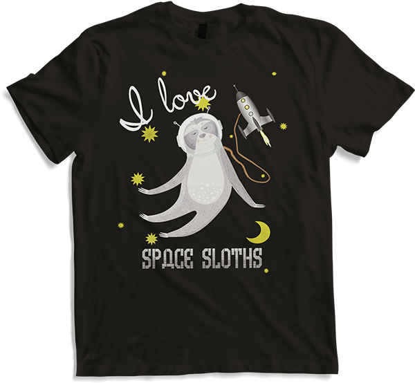 Produktbild von T-Shirt I love Space Sloths
