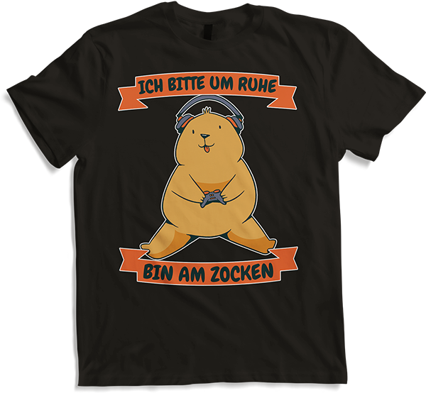Produktbild von T-Shirt Ich bitte um Ruhe, bin am zocken Gamer Sprüche Bär Zocker