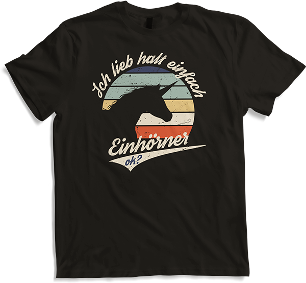 Produktbild von T-Shirt Ich lieb halt einfach Einhörner, ok? | Einhorn Spruch Retro