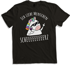 Produktbild von T-Shirt Ich liebe Menschen | Böses Misanthrop Einhorn | Sarkasmus