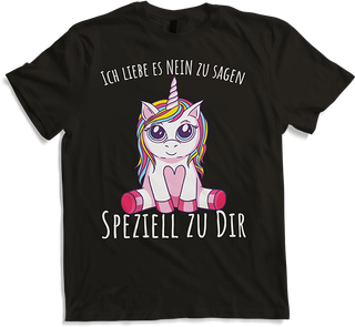 Produktbild von T-Shirt Ich liebe es NEIN zu sagen Frecher Mädchen Spruch Einhorn