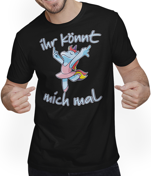 Produktbild von T-Shirt mit Mann Ihr könnt mich mal Einhorn Frecher Spruch Teenager Mädchen